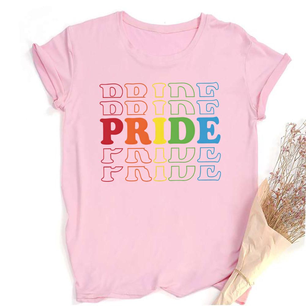 Rainbow PRIDE Print Tee Shirt LGBT Pride Month Tshirt Female Rainbow Tshirt Girls Top Love Wins Graphic Tee Summer Clothes