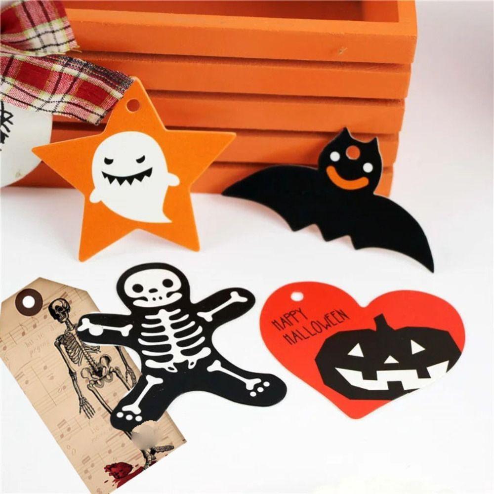 12pcs Vintage Halloween Packing Tags DIY Pendant Tag Halloween Paper Hanging Tag  Home