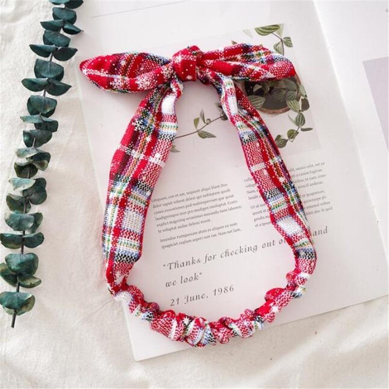 1 шт. Рождественские красные клетчатые эластичные резинки для волос со снежинками для женщин и девочек, повязка на голову, веревка для волос