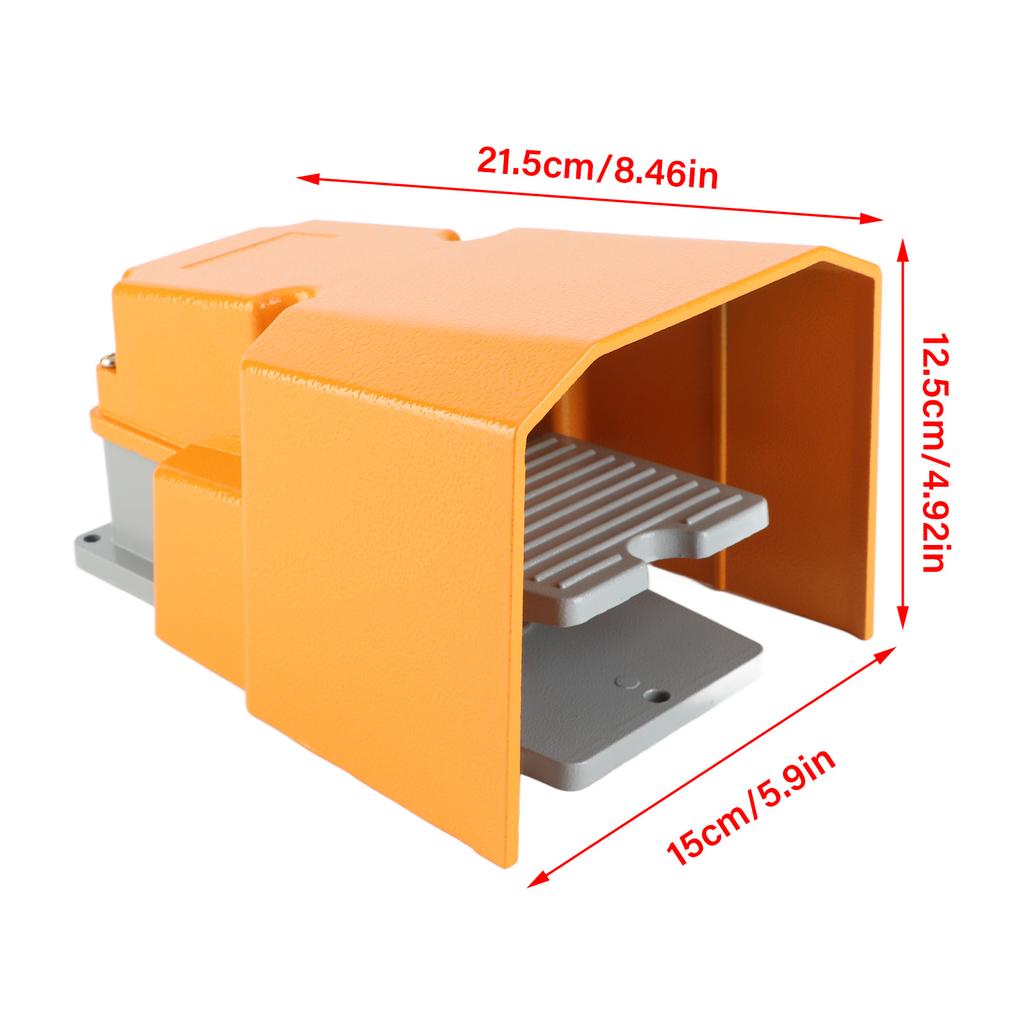 250V 10A Aluminum Alloy Oil Resistant CorrosiOn Resistant Foot Pedal OnOff Switch with Guard
