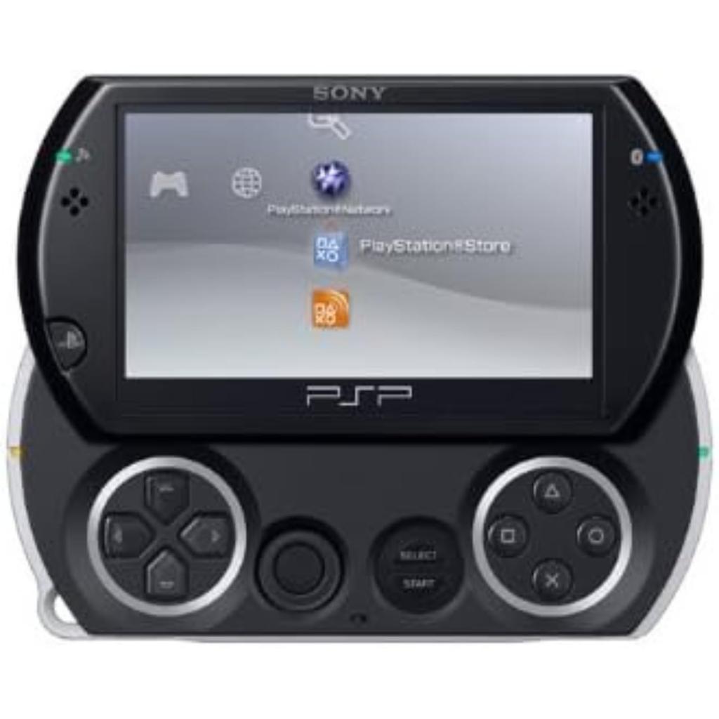 Восстановленная портативная консоль Sony PSP go черного цвета с замененным ЖК-экраном (PlayStation go) (PSP-N1000PW)