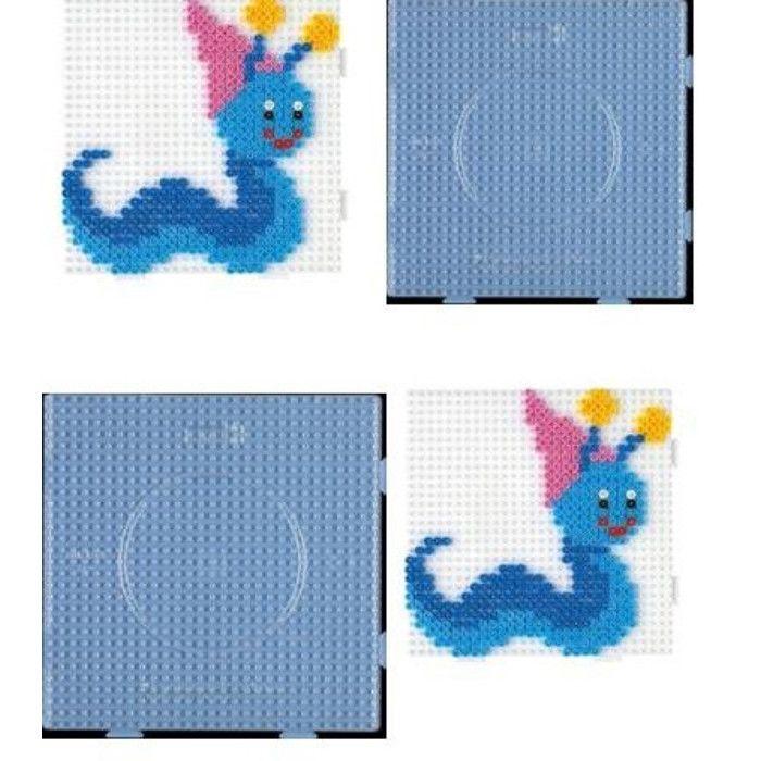 Hama - Plaques transp Carré X 4 (Grand) pour perles standard (Ø5 mm)