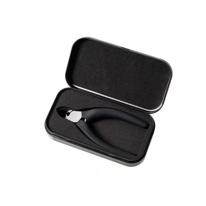 SUWADA Fingernail Clippers Soft Slim - Resin Grip, Non-Slip - Black/Silver (1 count)