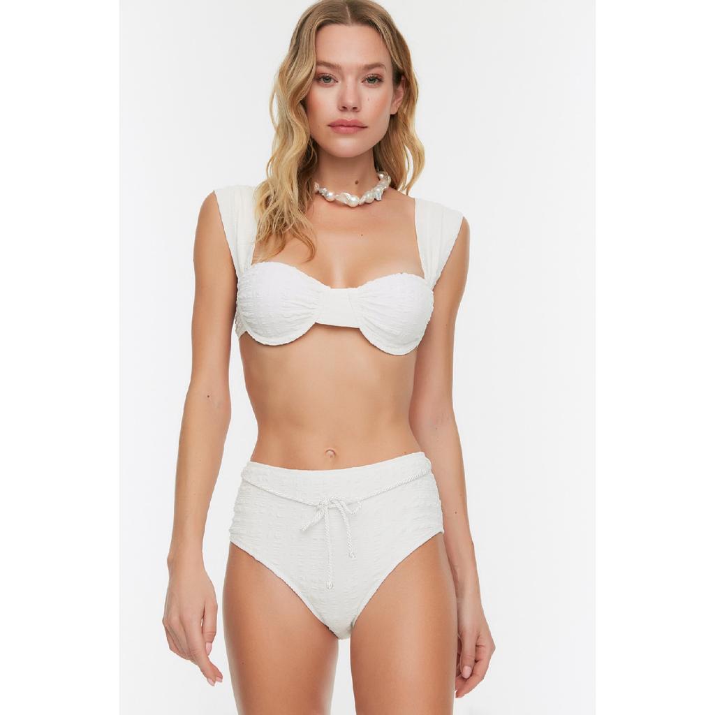 Плавки бикини с высокой талией и поясом цвета бежевого цвета Tbess21ba0167