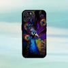 Peacock Phone Case For iPhone17,16,15,14,13,12Plus,Pro Max,XS,5G Soft Silicone Black Cover