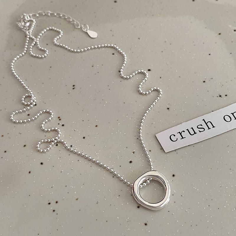 Круглая цепочка из бусин, нестандартное ожерелье с кольцами, холодный и модный новый стиль, цепочка на ключицу для женщин