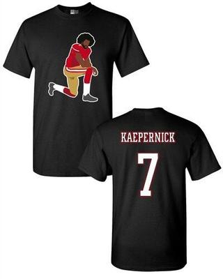 Футболка Kaepernick 7 на коленях с футбольной протестной кепкой спереди и сзади Dt унисекс, футболка