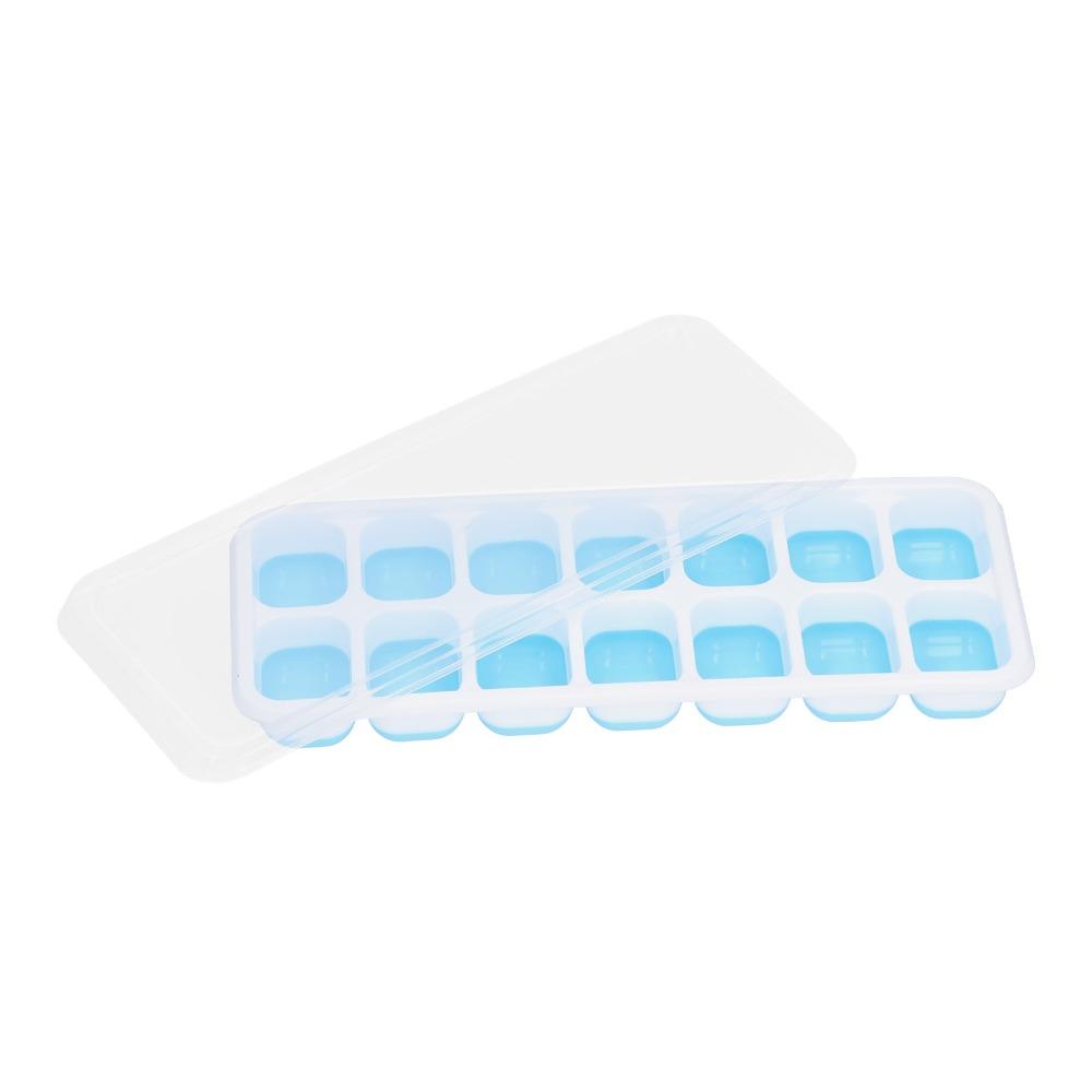 2pcs Food Grade Silicone Ice Cube Tray Removable Lid Freezer Ice Mold Stackable Ice Cube Mold Home