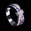 Chenrui Electroplated Amethyst & Diamond Ring: Trendy European & American Women's Jewelry