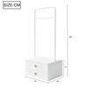 Wardrobe (single item 70 × 55 × 170 cm), double door design with large storage compartments, cartoon-shaped handles and raised feet, wood color