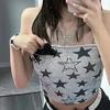 Aesthetic Retro Streetwear Harajuku Goth Sleeveless Tank Top Y2K Fashion Stars Cute Baby T Shirt Summer E-girl Crop Top Slim EMO
