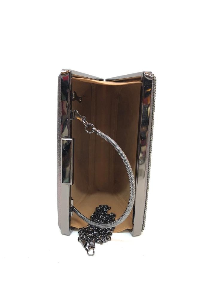 Women's Stylish and Useful Evening Dress Bag Women's Black Color Triangle Stone Evening Dress Clutch Portfolio Bag