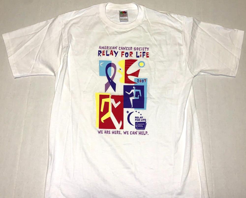 Редкий! Винтажная футболка American Cancer Society Relay For Life 2007 года Новая! СРЕДНЯЯ унисекс футболка