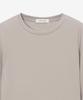 BASIC HOUSE Women'S Regular Fit Crew Neck Long Sleeve Tee Dark Beige Lzts3215