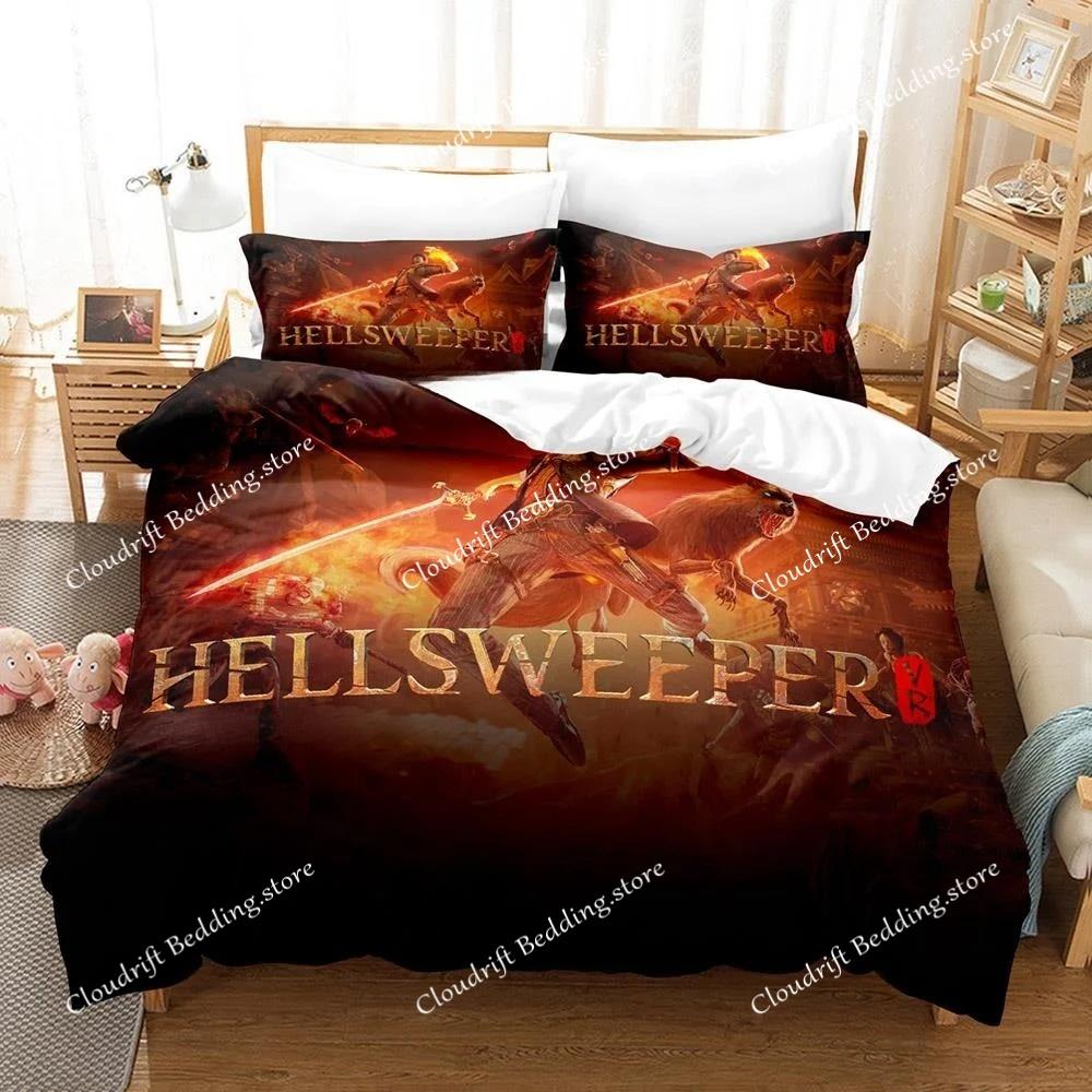 Игровой комплект постельного белья Hellsweeper VR Односпальный Полуторный Двуспальный Кинг-сайз Комплект для кровати Взрослый Детский Спальня Комплекты пододеяльников Аниме Комплект простыней