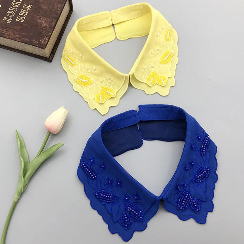 Белая черная рубашка с искусственным воротником для женщин, кружевной ажурный съемный воротник, ромбовидный лацкан, рубашка, блузка, топ, ожерелье, аксессуары для одежды