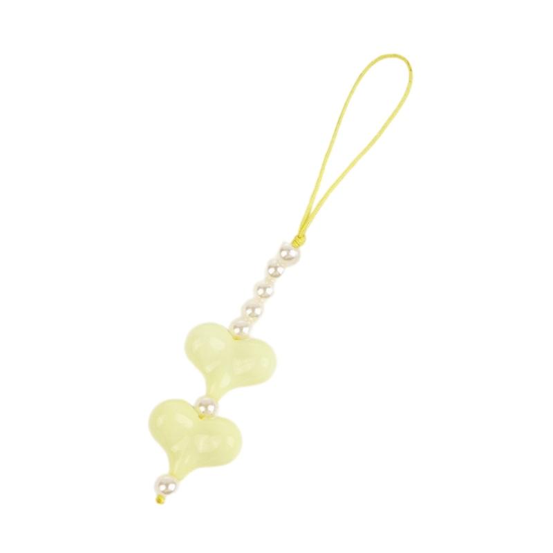 Delicate Heart Phone Charm Colorful Handmade Heart Phone Strap Acrylic Material Heart Phone Jewelry Gift for Women Girls