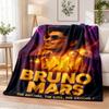 Bruno Mars Flannel Throw Blanket Soft Warm Cozy For Sofa Bed Indoor Home Bedroom Use