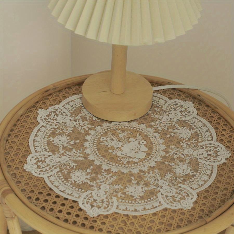 Vintage Lace Table Cloth Rose Embroidered Table Mat Pastoral European Style Wedding Party Dinner Table Decoration Rose Placemat
