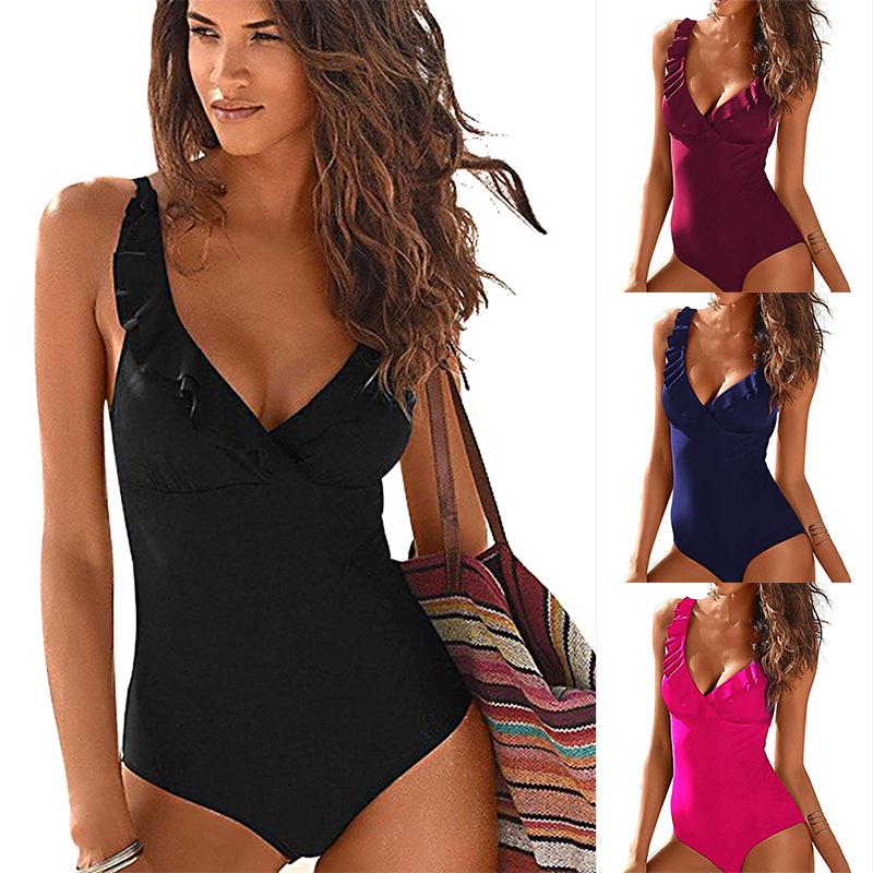 Tengwei Gradient Print Plus Size Sexy One-Piece Swimsuit for Women