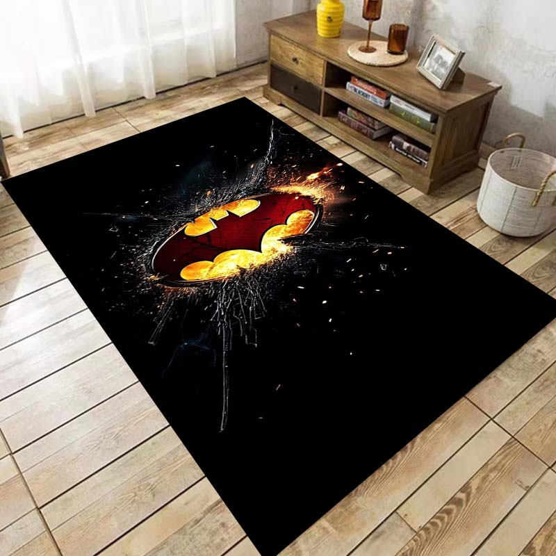 office chair cushions with cartoon Batman designs and 3D printed rugs, suitable for bedrooms, living rooms, and sof