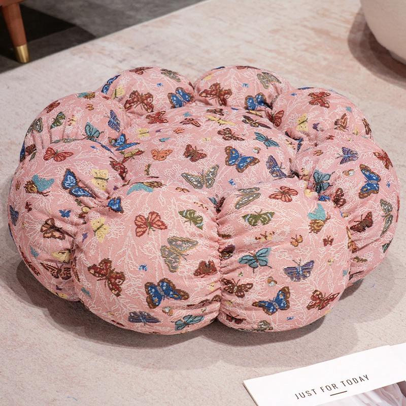 Cartoon Pattern Seat Cushion Chinese Floral Futon Floor Cushion Ground Seat Cushion Home Seat Pier Girl Tatami Futon Cushion