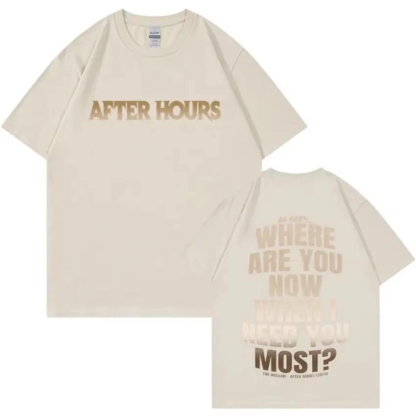 The Weeknd After Hours Til Dawn 2026 Tour Double Sided Letters Tshirt Unisex Hip Hop Rb Cotton Short Sleeve Streetwear Tshirt