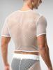 Maeau Sheer Mesh Tank Perfect for Gym and and Perfect for Training and White Men's Top, See-Through T-Shirt, Bodybuilding, Workouts, Loungewear,