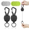 Set of 2 Reel Key Strong Key Chains with Reflective Stretchable Reel Type Key Lost Carabiner Key Sturdy Key Stretchable Key Metal Wire [DMEEK] Chains,