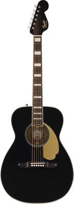 Электроакустическая гитара Fender California Vintage Malibu с черным жестким кейсом в золотом цвете. В комплект входят чехол, пикгард, головка грифа.