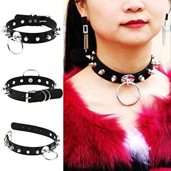 CollarNecklaceChokerPunkRockHarajukuGothic LolitaCosplayCuteSexyUnisexMensWomensAccessorySpik yStudsVisual KeiAlloyPU Humans (Pink)