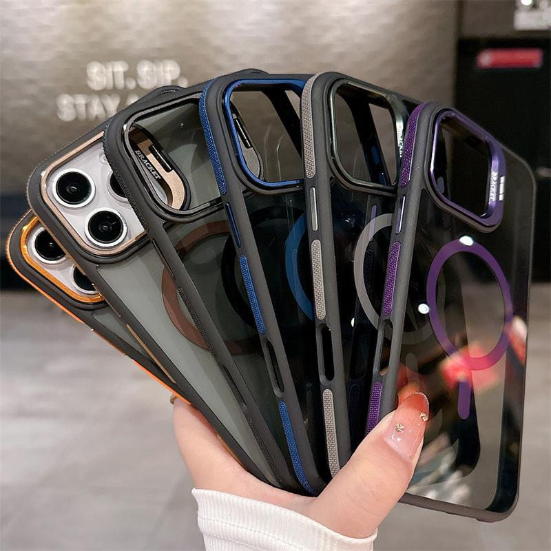 Магнитный чехол для iPhone 17 Pro Max с двухцветным держателем для линз, совместим с iPhone 16-12