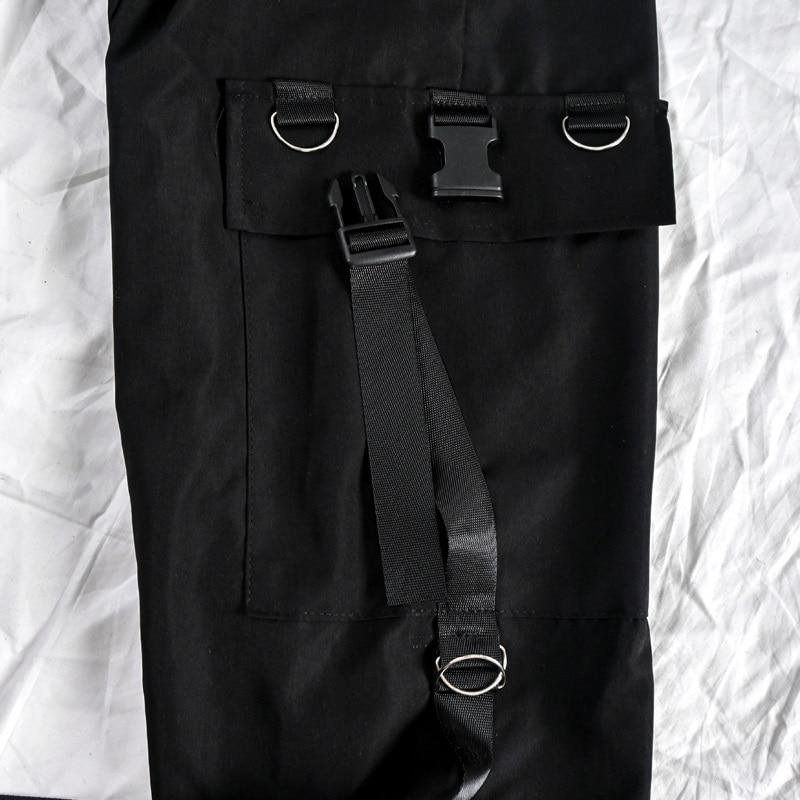 Black Cargo Pants Women Chain Trousers Female Streetwear