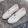 Women Boat Shoes White Canvas Shoes For Women Travel Non-slip Shoes Low Platform Sneakers Shallow Cut Casual Female Flats Shoes