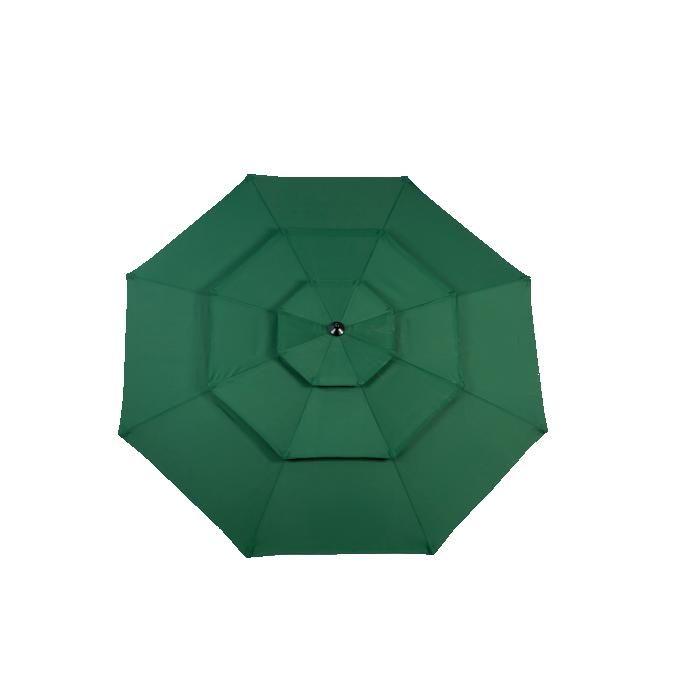 Parasol extérieur rectangulaire double face de 4,5 m avec manivelle (vert foncé) (sans pied)