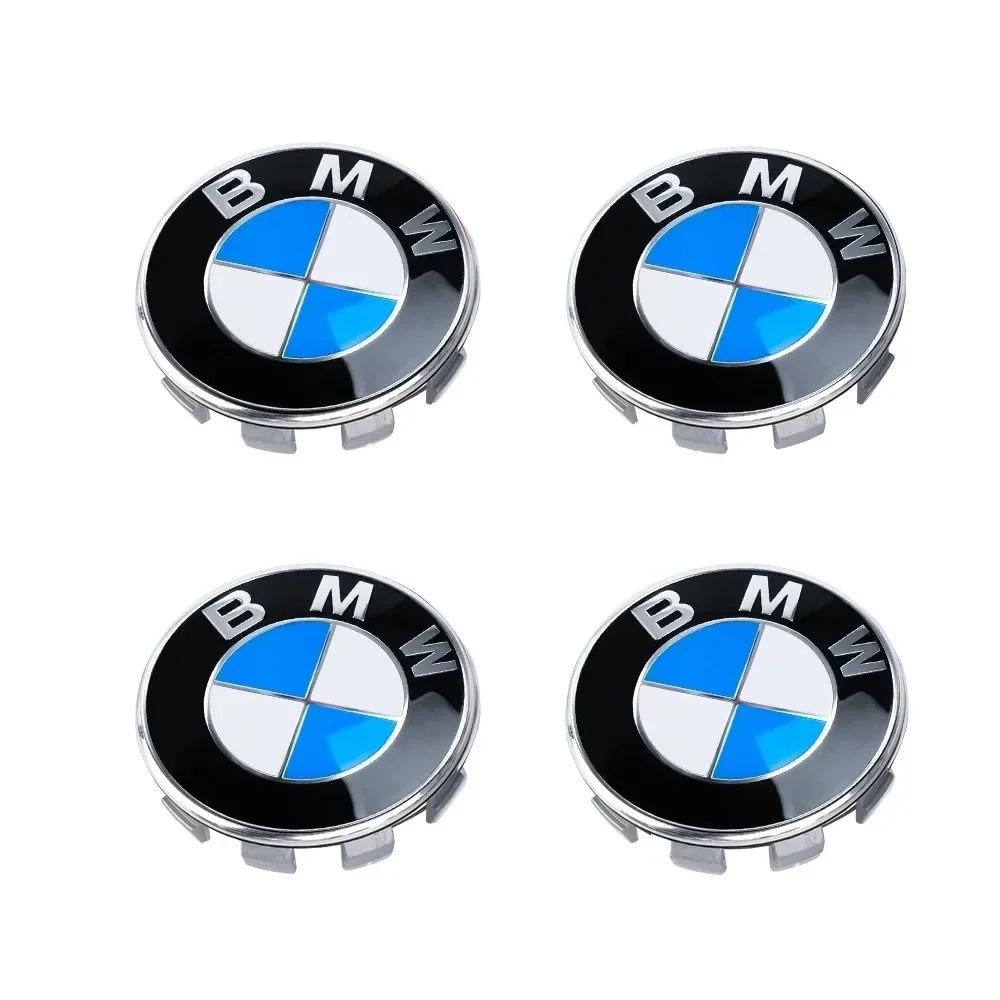 4Pcs 56mm 68mm BMW Wheel Hub Center Cap Stickers Car Rim Emblem Badge Waterproof Decal For E46 E90 F30 X1 X3 X5 Car Accessories AV0