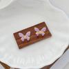 Sweet color butterfly earrings temperament light luxury small fresh versatile earrings butterfly purple exquisite niche