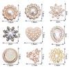 10PCS Pearl Flower Rhinestone Buttons Sparkling Crystal Headwear Accessories Hairpins Decoration Clothes Sewing Tools