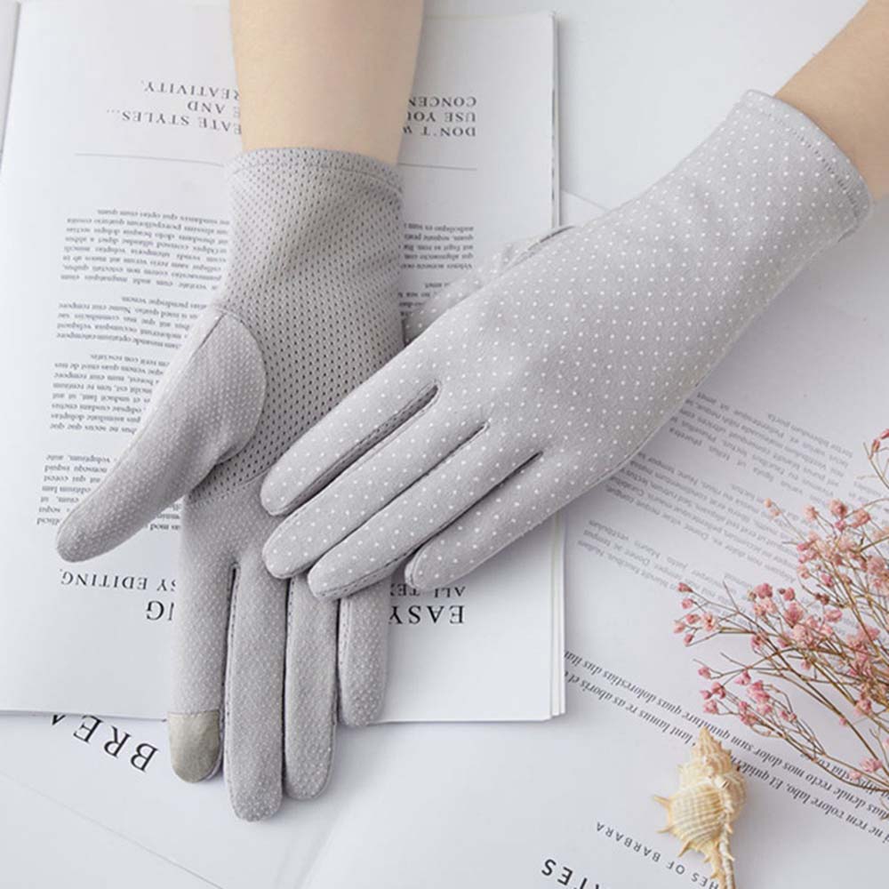 Women Driving Dot Thin Sun Protection Short Gloves  Gloves