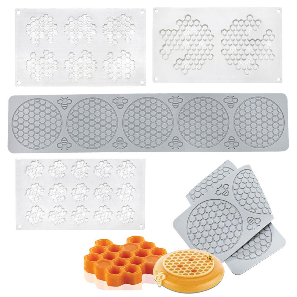 Форма для мастики Шоколадный трафарет Силиконовая форма Кружевная форма для торта 3D Сотовая форма Украшение торта Бордюр