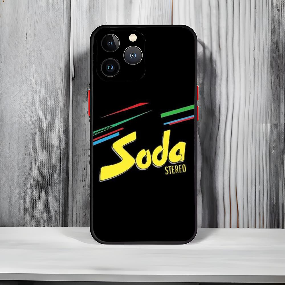Чехол для телефона Rock Band S-SODA STEREO Черный Матовый Тонкий Чехол для телефона Для iPhone17 16 15 14 13 ProMax