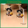 Halloween Theme Witch Broom And Pumpkin Pattern Women Earrings For Women Party Wear