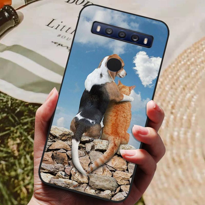 Чехол для TCL 10 SE Черный ТПУ Силиконовый Чехол Для Телефона TCL 10SE Чехлы tcl 10se T766H T766J T766U T766A Fundas Бампер Мраморный