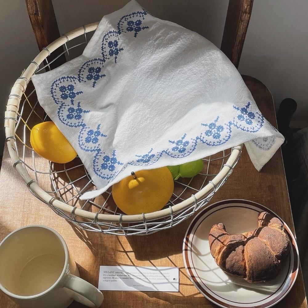 Square Cup Mat Cotton photo background cloth New Western Food Mats  Table Decor