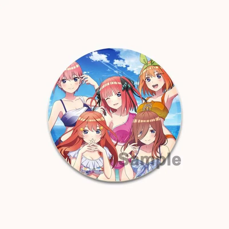 32/44/58MM Anime Ichika Nino Miku Yotsuba Itsuki Badge Cartoon Round DIY Brooch for Clothing Backpack Coat Decorative Accessories