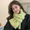 Korean Version Ins Colorful Knitted Scarf for Women Winter Wool Solid Color Student Warm Woolen Scarf for Male Couple