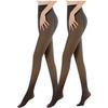 2PCS Women's Warm Tights Winter Stretchable Translucent Fleece High Waist Thermal Outdoor[200g (5-20℃),Black(Full Foot)]
