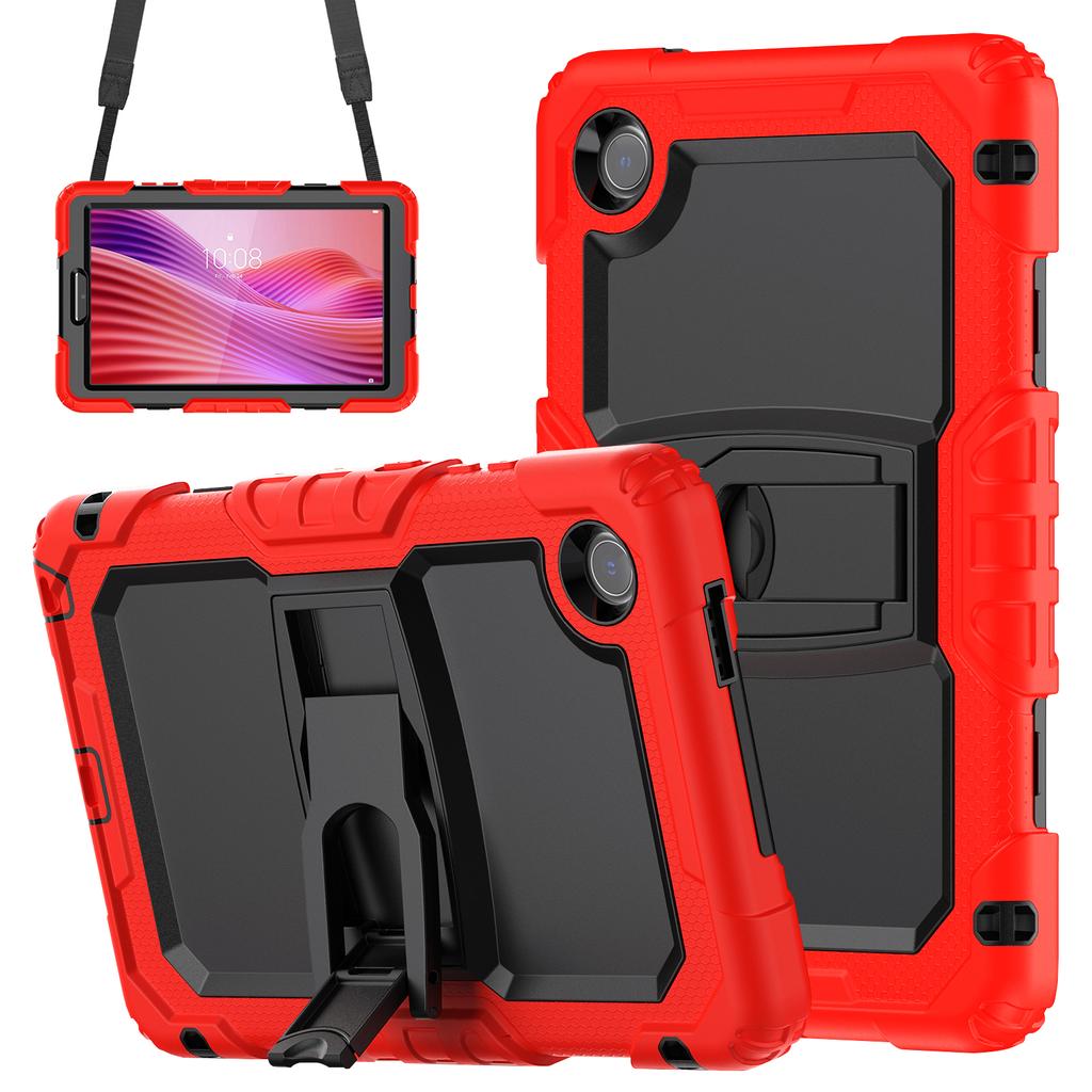 For Lenovo Tab K9 TB305FU Case with Shoulder Strap Kickstand PC+Silicone Shockproof Tablet Cover