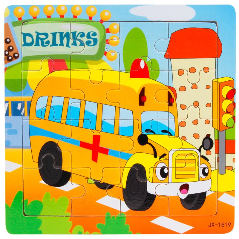 DIY 16 шт./компл. деревянные мультяшные головоломки детские игрушки детские ранние уроки