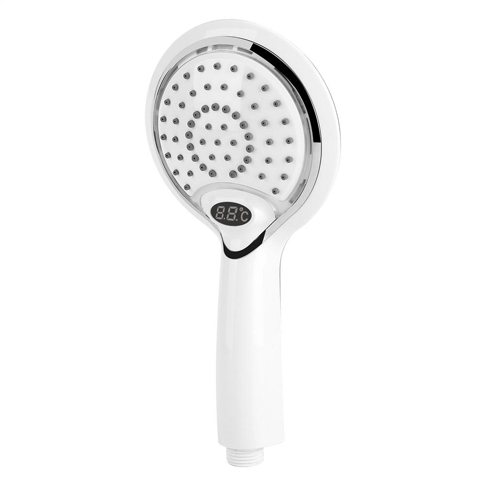 Handheld Bathroom Shower Spray Head Digital Temperature Display 3 Colors LED